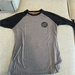 Santa Cruz Skateboards Gray and Black Long Sleeve Tee